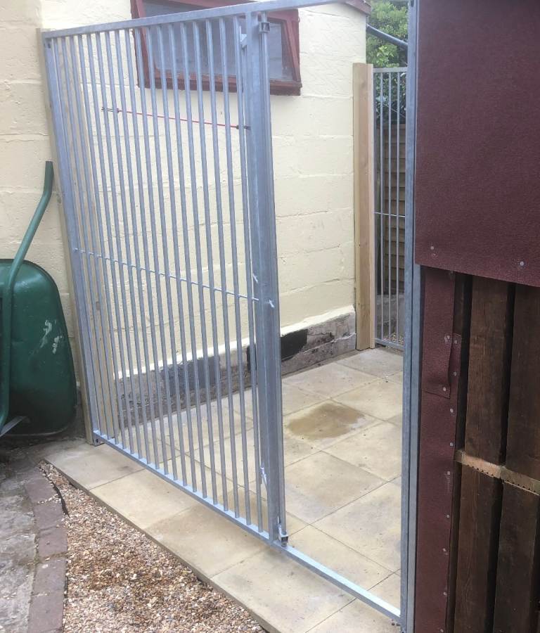 3x galvanised steel dog panels (all 200cm wide x 184cm high)