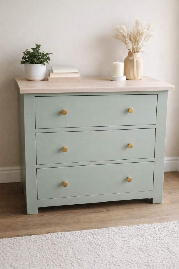 Pine chest of three drawers 