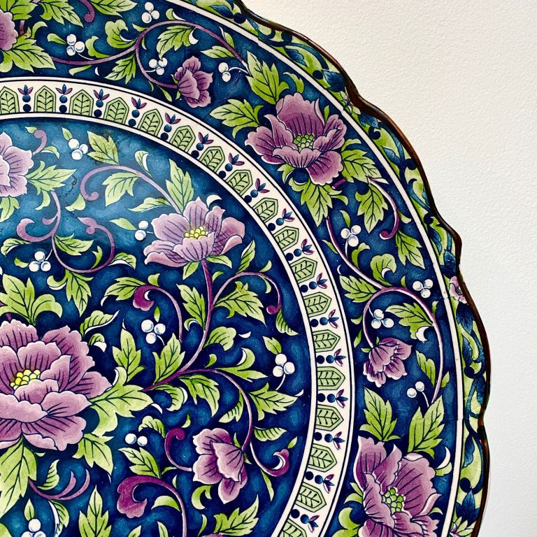 Large Japanese Wall Charger Platter Tomingaga Touen Ceramic interior design