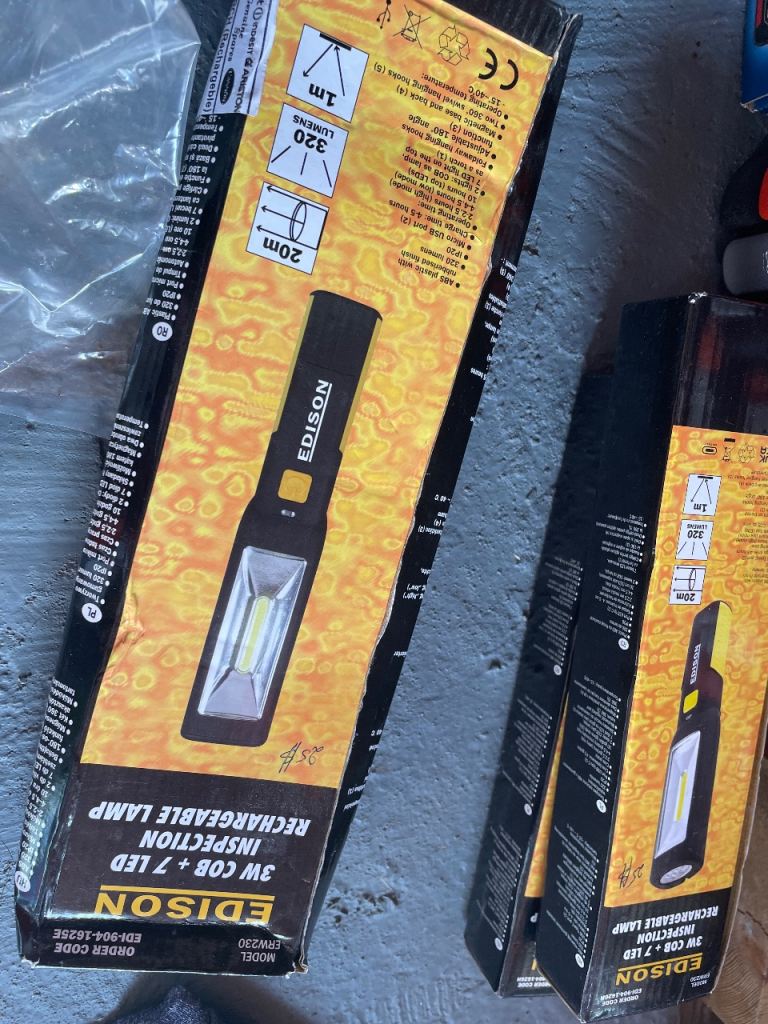 Edison 3W COB + 7 LED Inspection Rechargeable Lamp - New