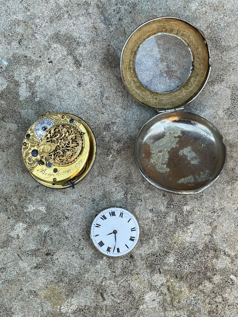 Signed 18th century watch and case 