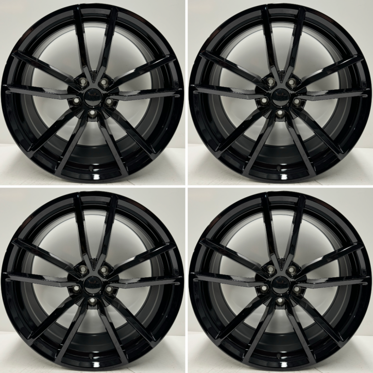 VW Golf Pretoria 19” Style Alloy Wheel Set Black Gloss Caddy A3 Leon MK7 MK7.5