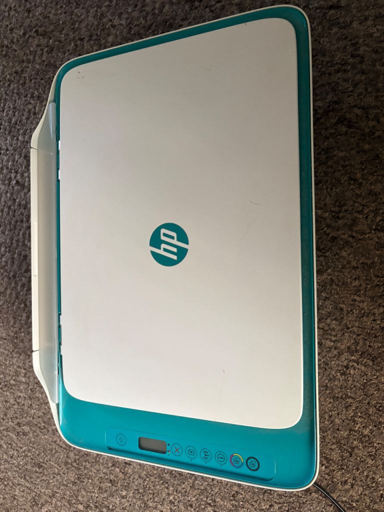 HP Printer/Scanner - White & Teal, Fair Condition
