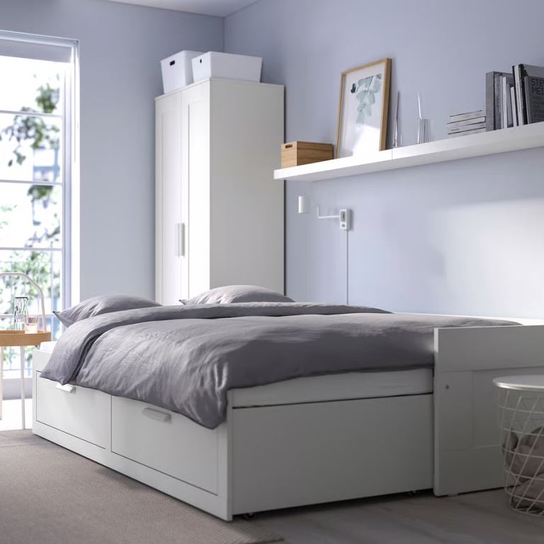 IKEA BRIMNES Day-Bed Frame with Drawers – White