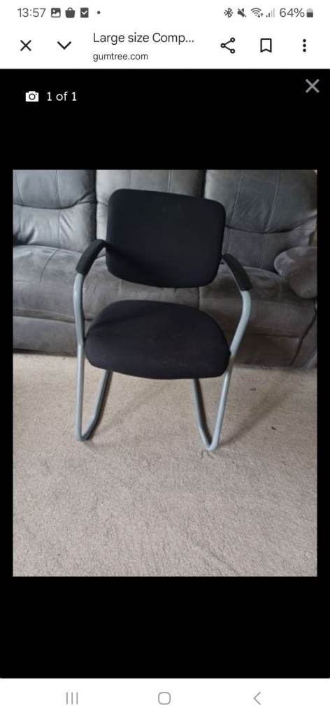 Black Office Chair with Grey Frame – Good Condition