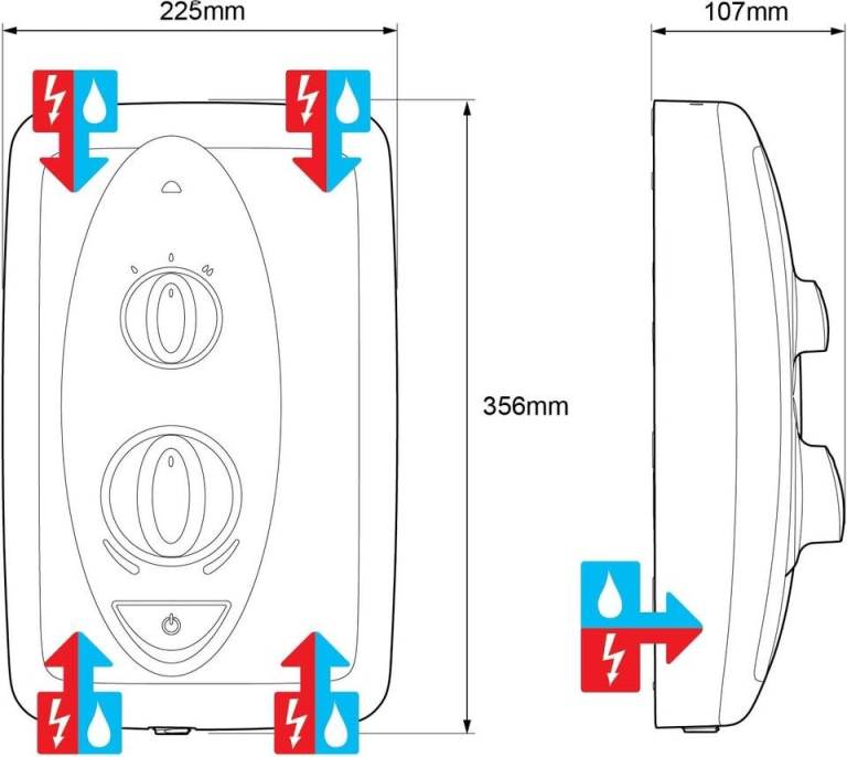 Totally Brand New Mira Sprint Gloss White Manual Electric Shower, 10.8kW Head Bath