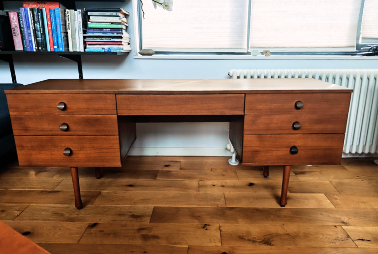 Vintage Avalon Mid Century Teak Desk / Dressing Table