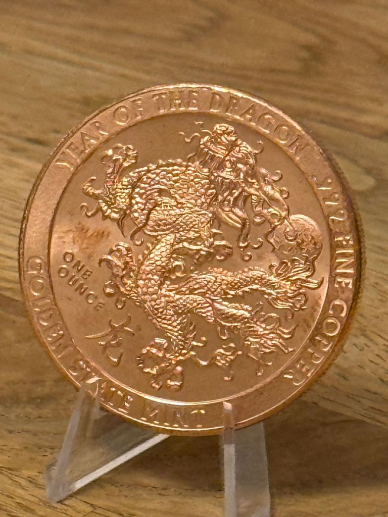 Copper coins Chinese dragon