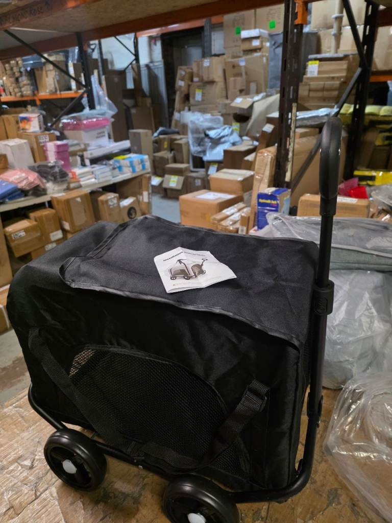A new black Dog Pram trolly  for Small Dogs ,cats  Portable Folding Stroller.