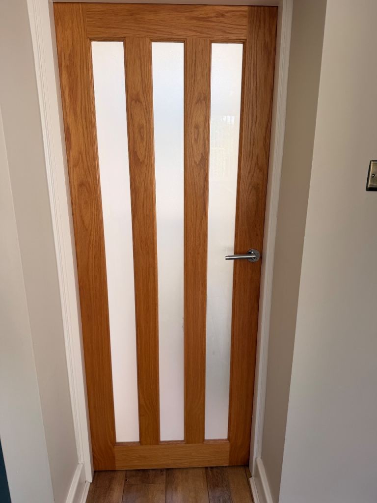 5 frosted ,oak doors