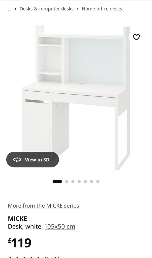 IKEA MICKE Desk 100x50 cm used 