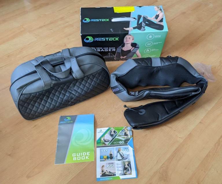 Resteck Shiatsu Neck and Back Massager with bag in original box
