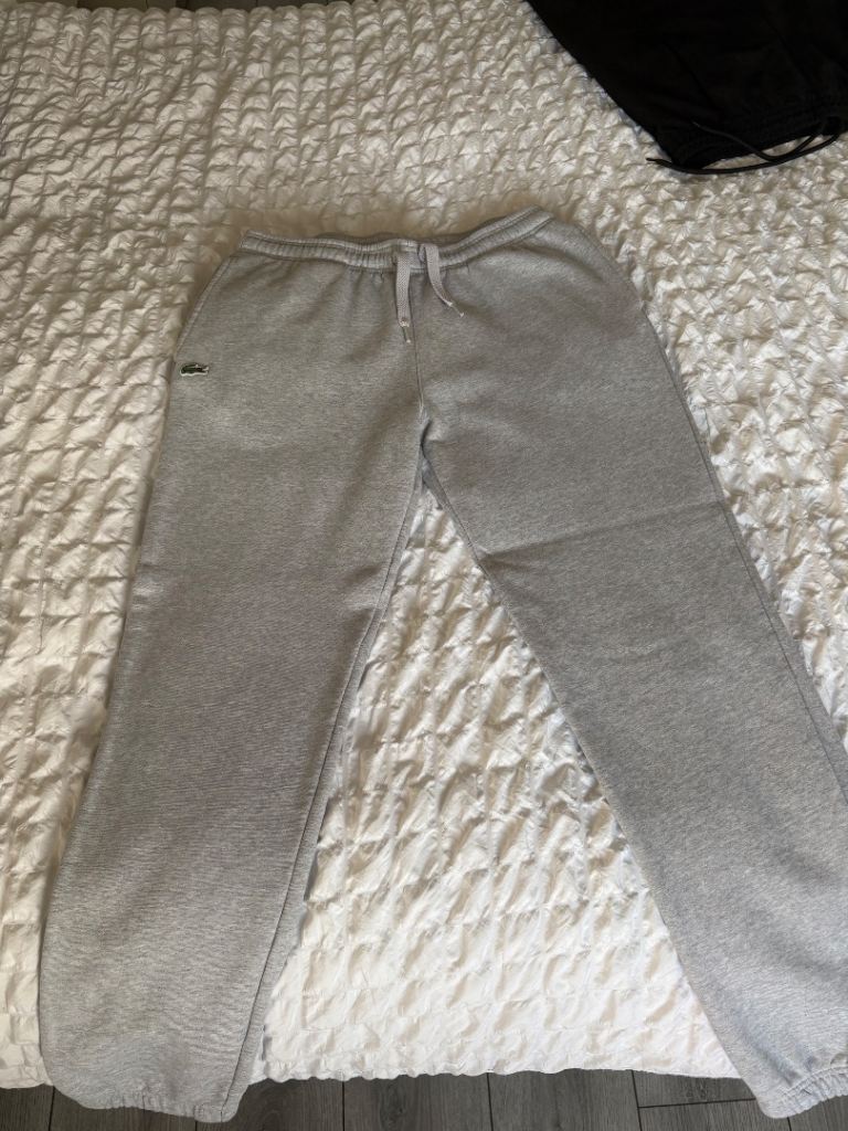 Lacoste Grey Cotton Joggers – Good Condition