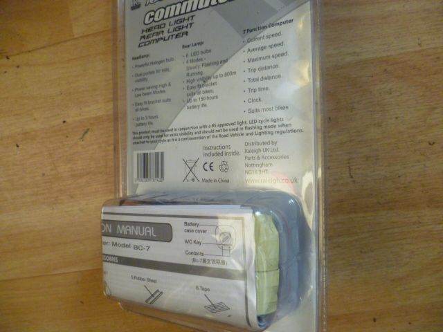 Raleigh Light Set and Odometer