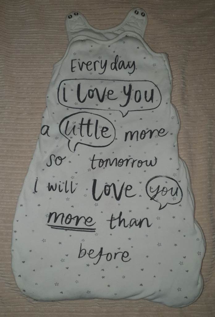 GEORGE ASDA Baby White 2.5 Tog Sleep Bag 0-6 months 18lbs 8kg 56-68cm