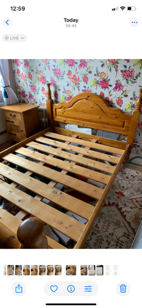 Double Solid Pine Bed Frame 