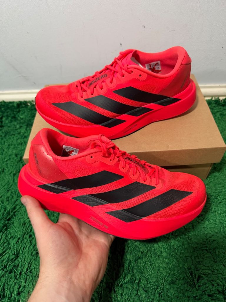 Adidas Adizero evo sl red & black running trainers shoes marathon gym hyrox Size Uk 7
