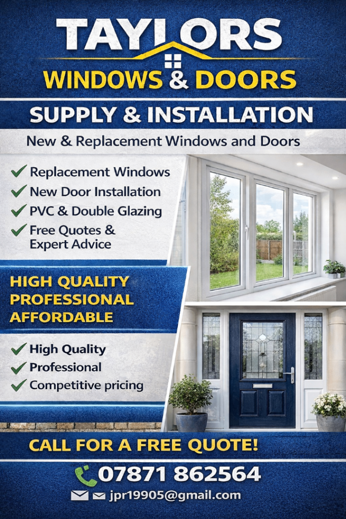 “Taylors Windows & Doors – 40 Years Experience | Supply & Installation” ✅