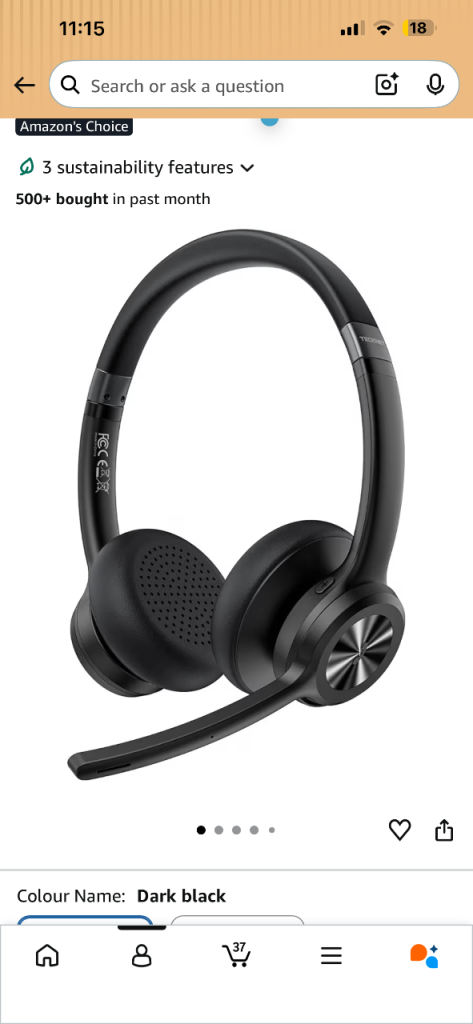 Brand new Tecknet headphones with mike !