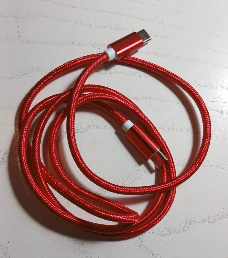 Red Braided USB-C to USB-A Charging Cable (Leap)