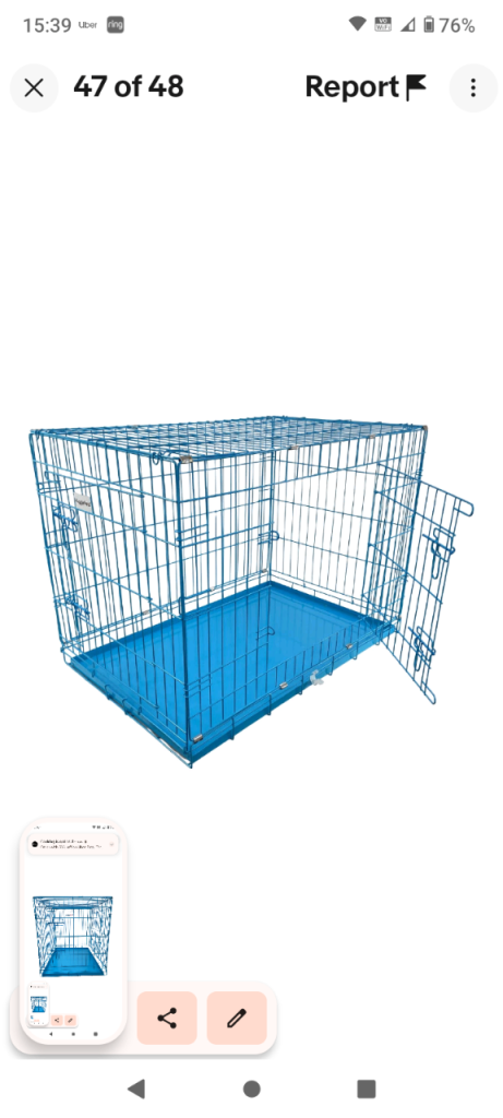 Huggle pets large blue dog cage crate