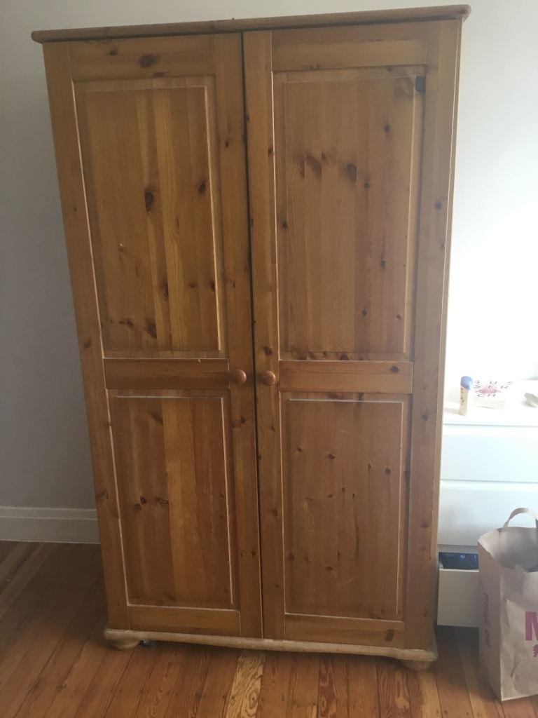 Wooden pine wardrobe  