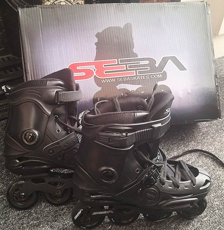 SEBA E3 80 Premium (E3 80P) Rollerblades / Inline Skates: Men's Size 9 - Black - Excellent Condition