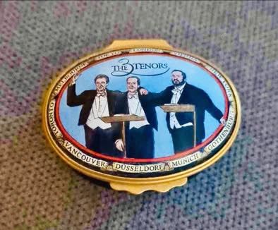 Halcyon Days Enamel Box, “The 3 Tenors” World Tour 1996–1997, Presented by Matthias Hoffmann
