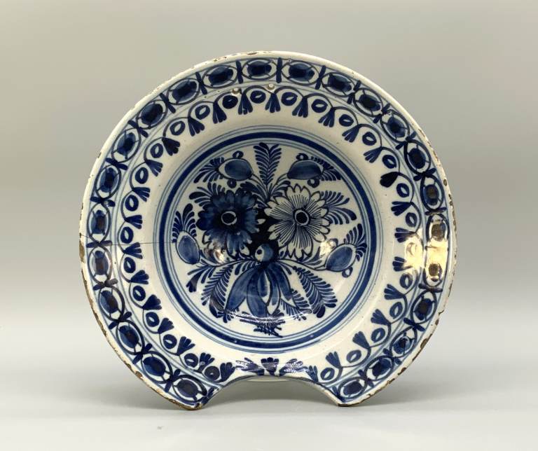 18th-Century Dutch Delft Barber's Bowl Bleeding Dish Blue and white Tin-Glaze