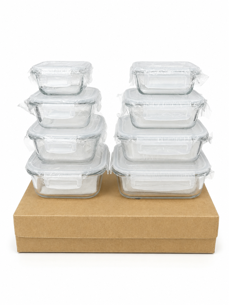 8-Piece Glass Food Storage Set