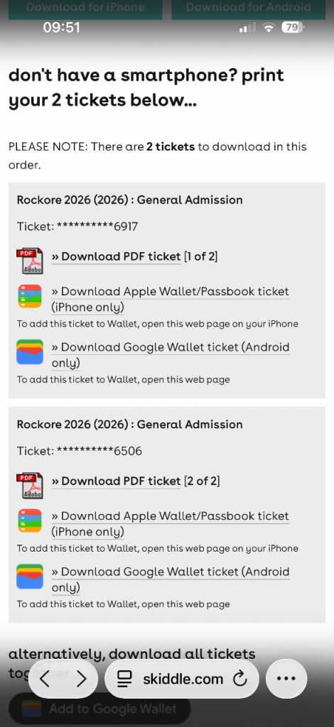 Rockore ticket 
