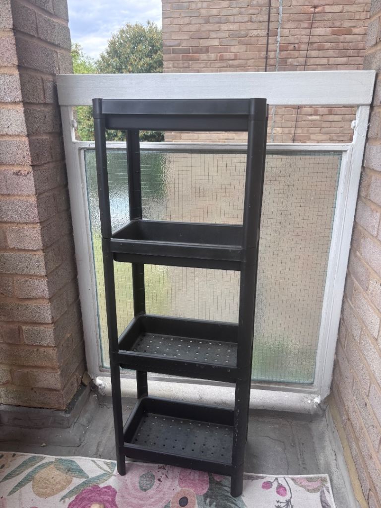 2 x IKEA Black Plastic Storage Shelves – £5 for Both
