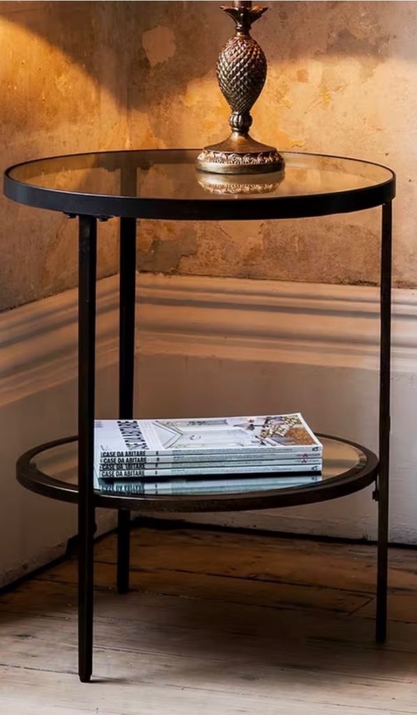 Mirrored and glass John Lewis side table, as new 