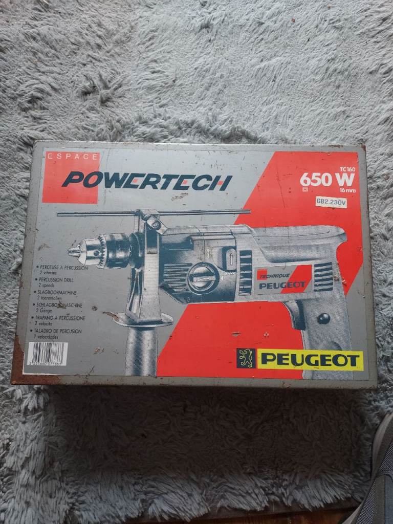 Peugeot Powertech TC160 650W Electric Drill with Original Box