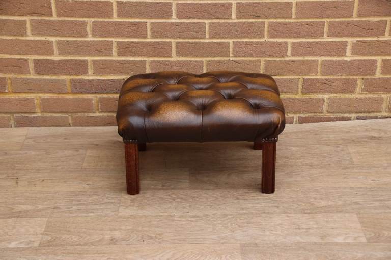 Chesterfield Compact Footstool with H Frame (UK Delivery)