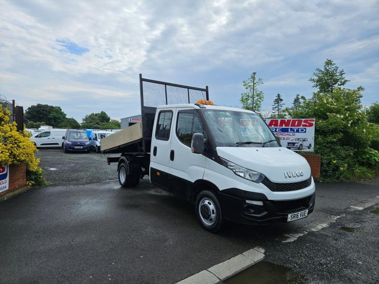 2016 ON 16 PLATE IVECO DAILY 35C13 LWB CREW CAB TIPPER PICKUP 72K  