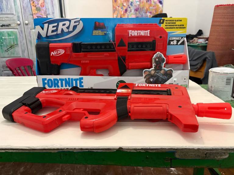 Two(2)  Nerf Fortnite Compact SMG Motorized  Blasters red/black 1 in box / 1 VGC