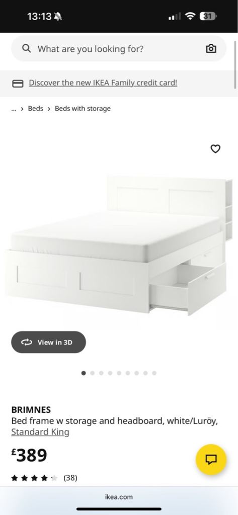 brimnes ikea bed frame-king size