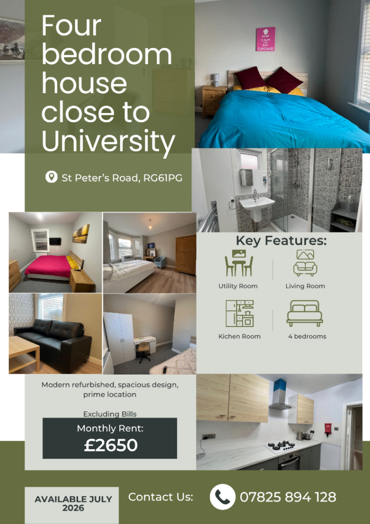 4 bedroom student refurbished property for July 2027