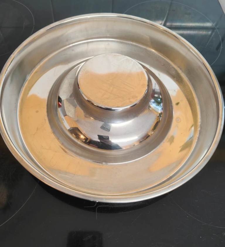 Large metal ring puppy bowl