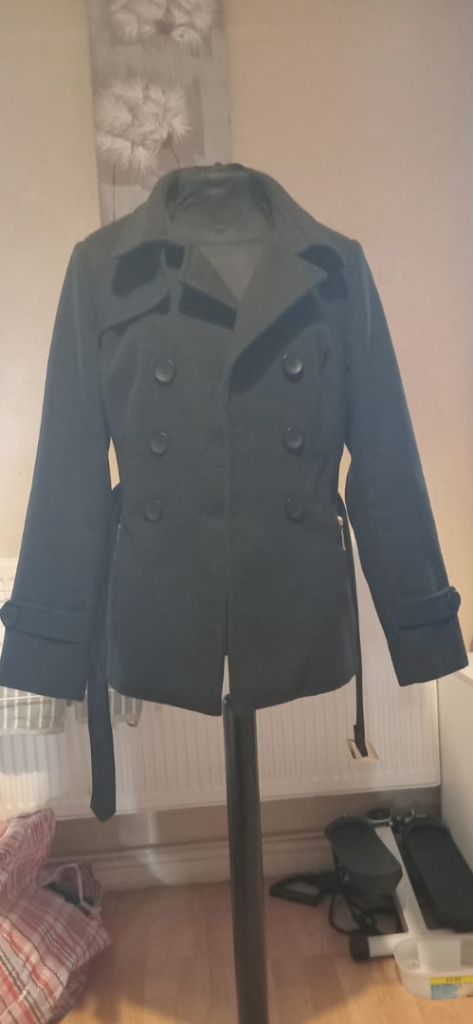Black Women's Pea Coat Style Jacket – Good Condition