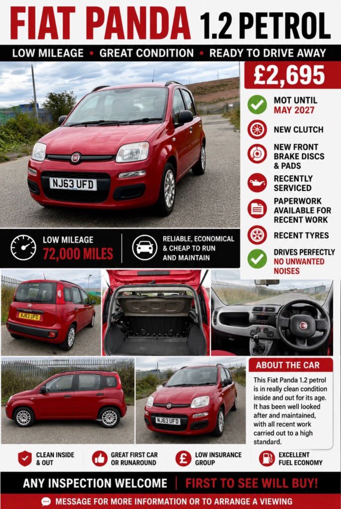 Fiat, PANDA, Hatchback, 2013, Manual, 1242 (cc), 5 doors