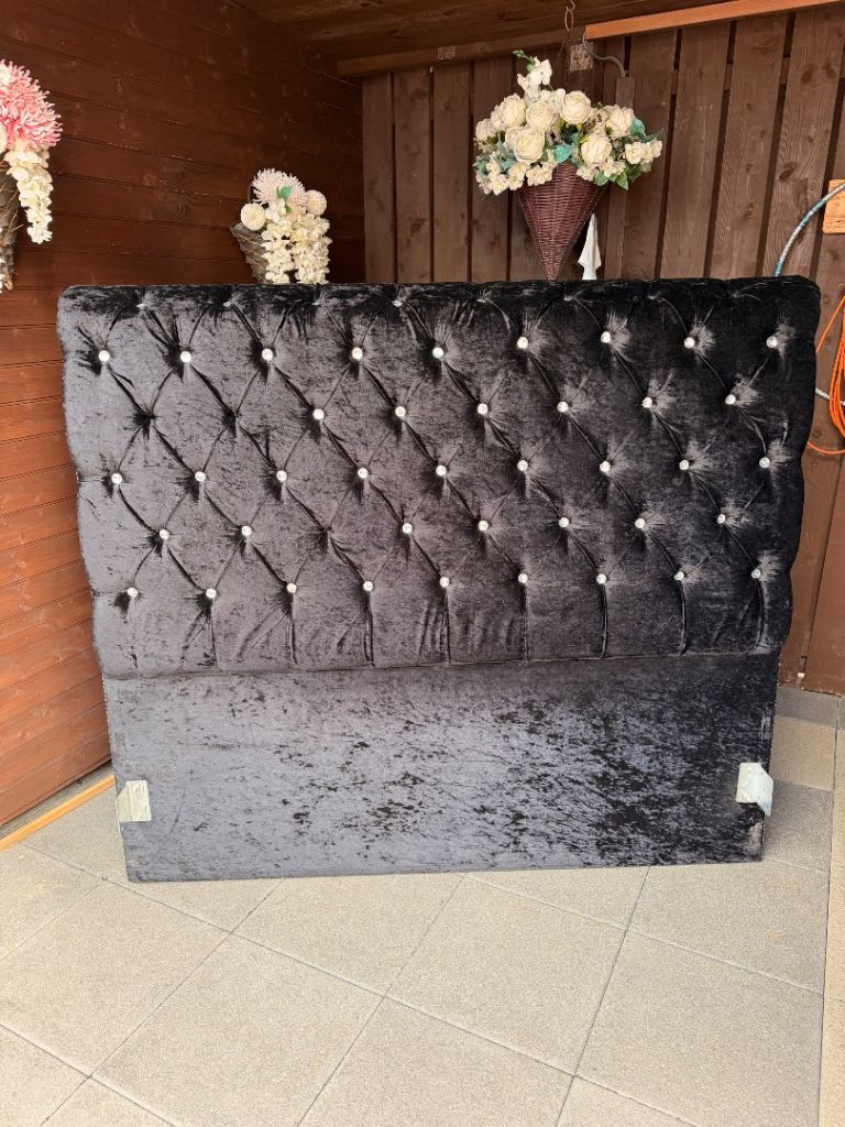 Large crushed velvet headboard