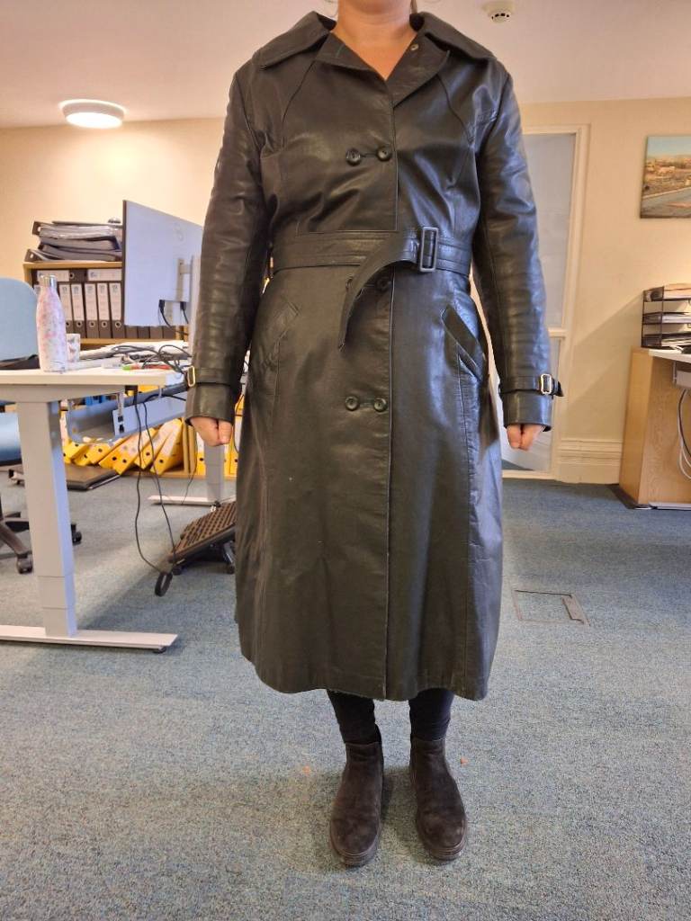 image for Vintage Leather Coat in unusual colour