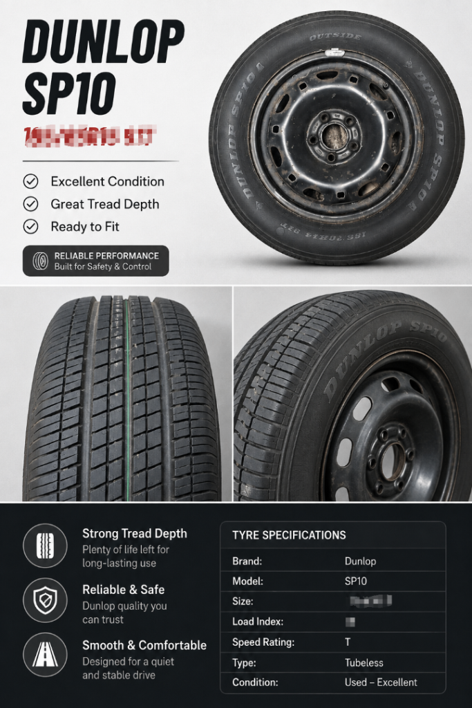 Dunlop tyre with alloys 165/70R14