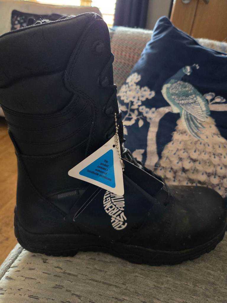 Black Work Boots with Tags – Brand New