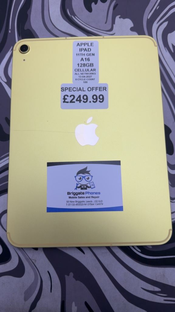 Apple iPad 11th Gen A16 128GB - Yellow, one year warranty 
