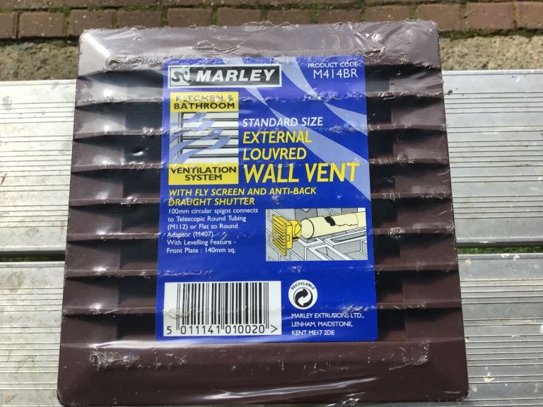 Kitchen & Bathroom External Louvered Wall Vent, Marley Code M414BR New & Unused