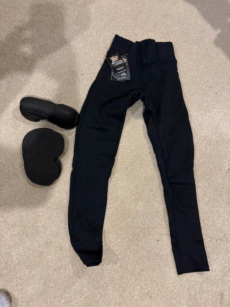 Bikers Gear Ladies Kevlar Lined Protective Motorcycle Leggings With Removable Armour (8) NEW