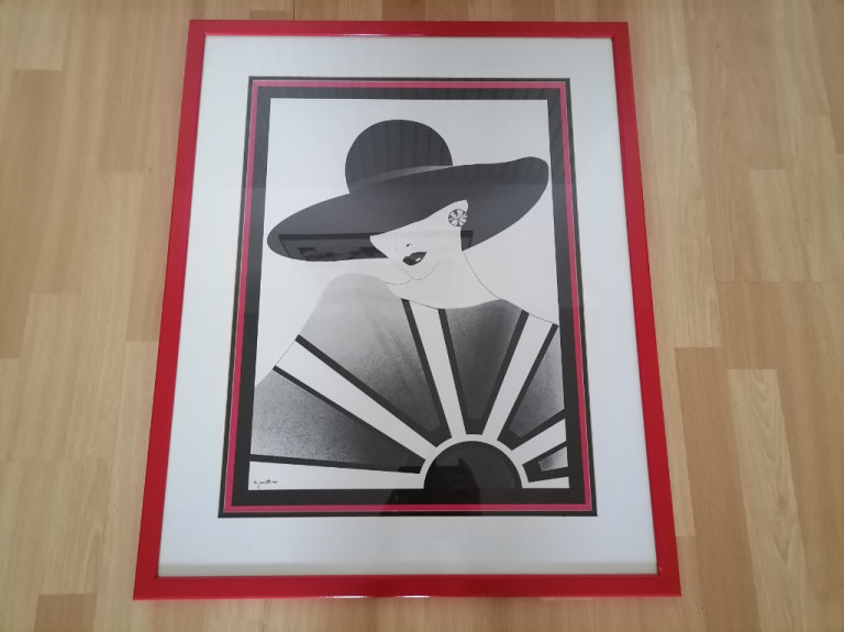 Rare Vintage 70's Wall Art : © CANNETTI Large  Original Framed Art Poster Picture. Nr Mint Cond . 